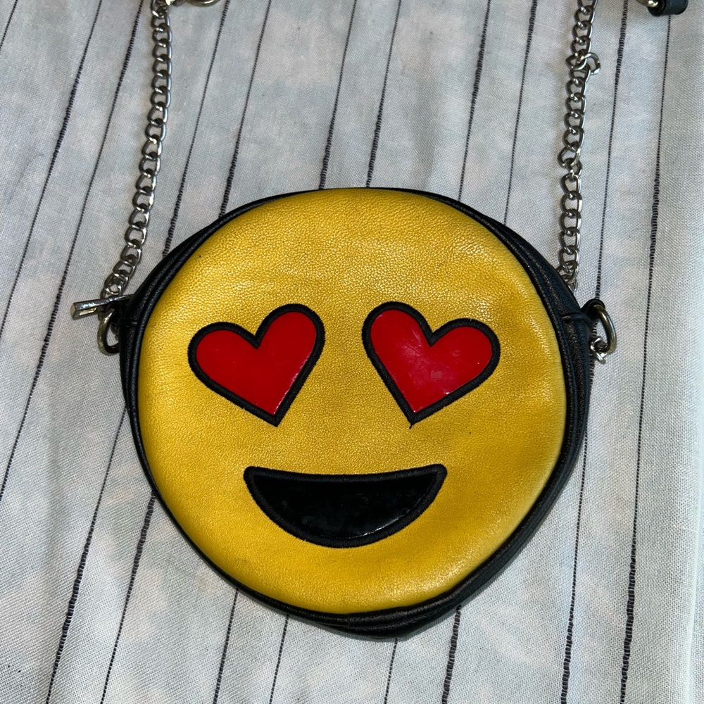Olivia Miller Yellow and black smiley face crossbody bag - Picture 2 of 7